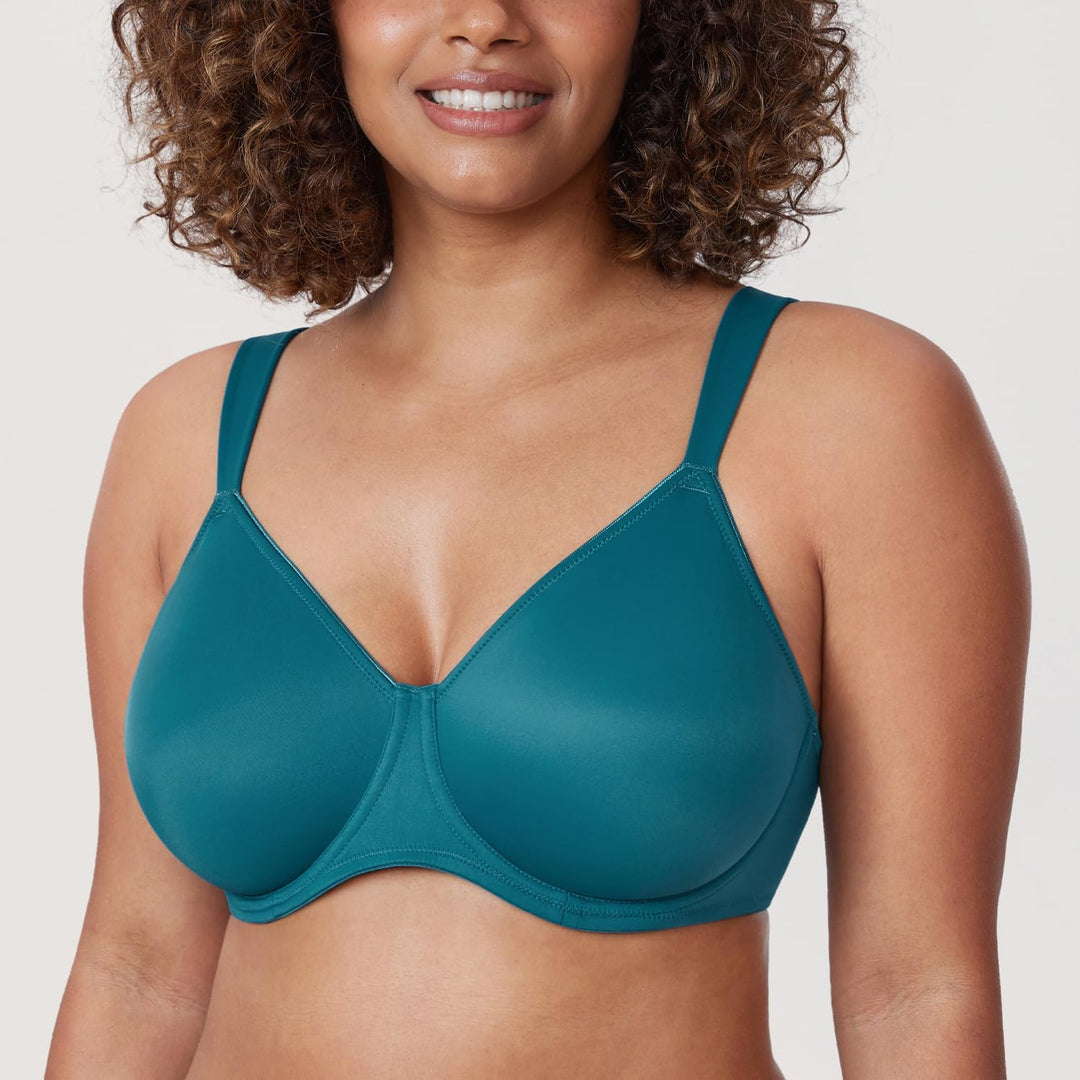 DELIMIRA Damen T-Shirt Minimizer BH mit Bügel Grosse Grössen Ohne Gepolstert 75C Borealis-grün, 75C