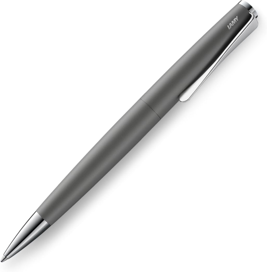 LAMY studio Premium Kugelschreiber 266 aus Edelstahl in mattem Lack-Finish, propellerförmige Clip-Dr