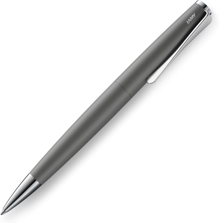 LAMY studio Premium Kugelschreiber 266 aus Edelstahl in mattem Lack-Finish, propellerförmige Clip-Dr