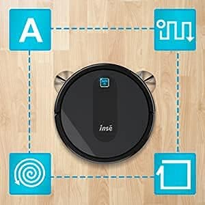 INSE Saugroboter, Staubsauger Roboter, 2200Pa Starke Saugkraft, Super Leise Ultra Flach Selbstauflad