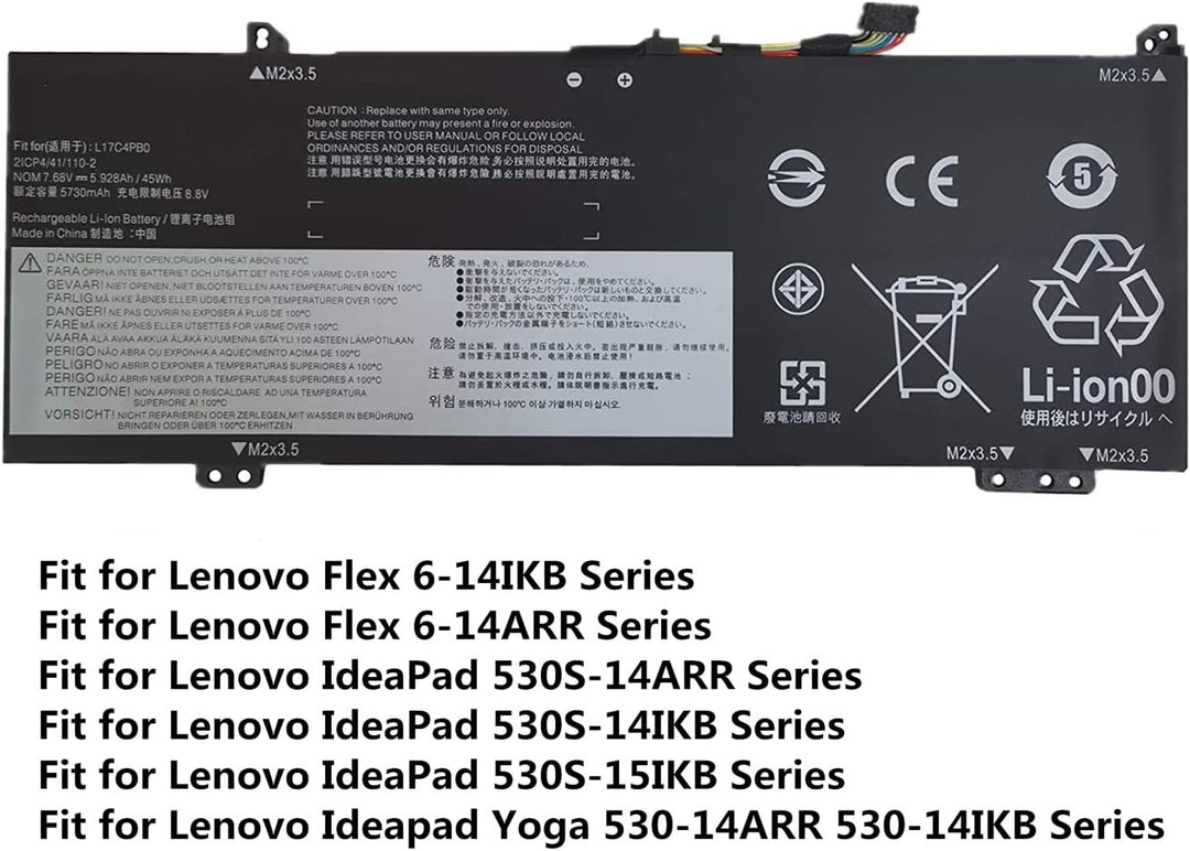 ASKC L17C4PB0 Laptop Akku für Lenovo Flex 6-14IKB 6-14ARR IdeaPad 530S-14ARR 530S-14IKB 530S-15IKB S