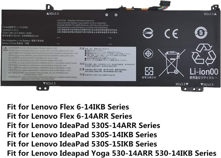 ASKC L17C4PB0 Laptop Akku für Lenovo Flex 6-14IKB 6-14ARR IdeaPad 530S-14ARR 530S-14IKB 530S-15IKB S