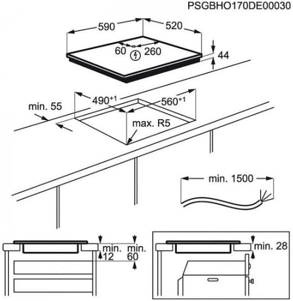 ELECTROLUX Induktionskochfeld EIT61443B, 18 centimeters