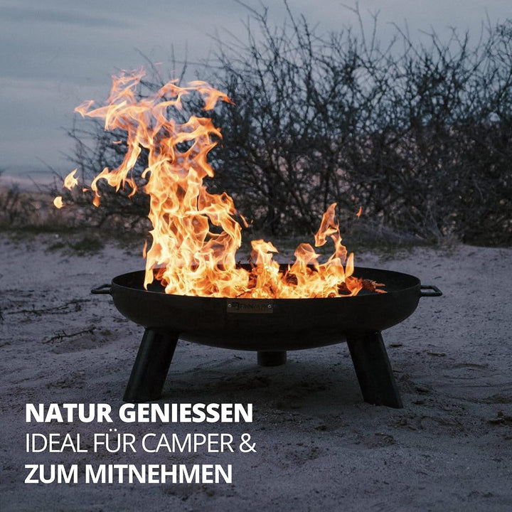 Finnwerk HARRI Feuerschale Rostoptik 80 cm - Exklusiver Stahl mit edler Rost-Patina - Feuerschalen f