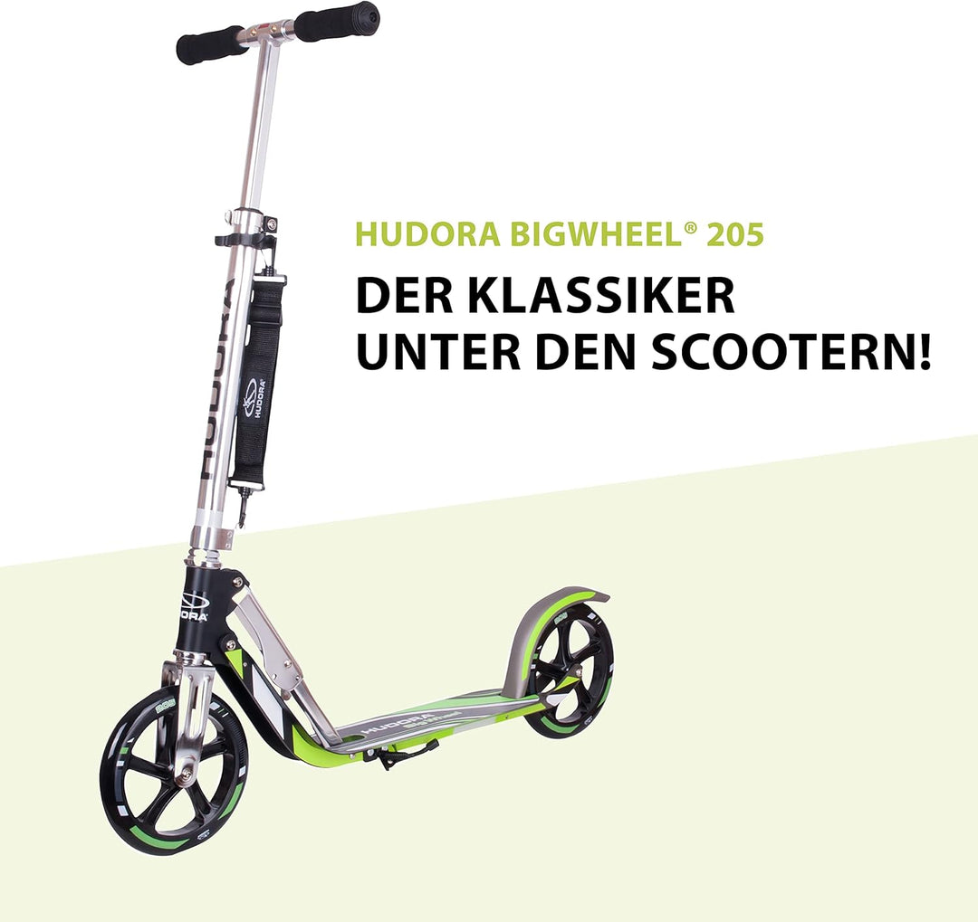 HUDORA Little BigWheel Scooter - Sicherer Aluminium-Roller für Kinder ab 3 Jahren - Höhenverstellbar