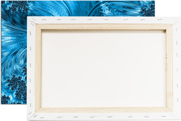 deyoli violettes Fraktal Muster Format: 80x60 Effekt: Monocrome Blau als Leinwand, Motiv fertig gera