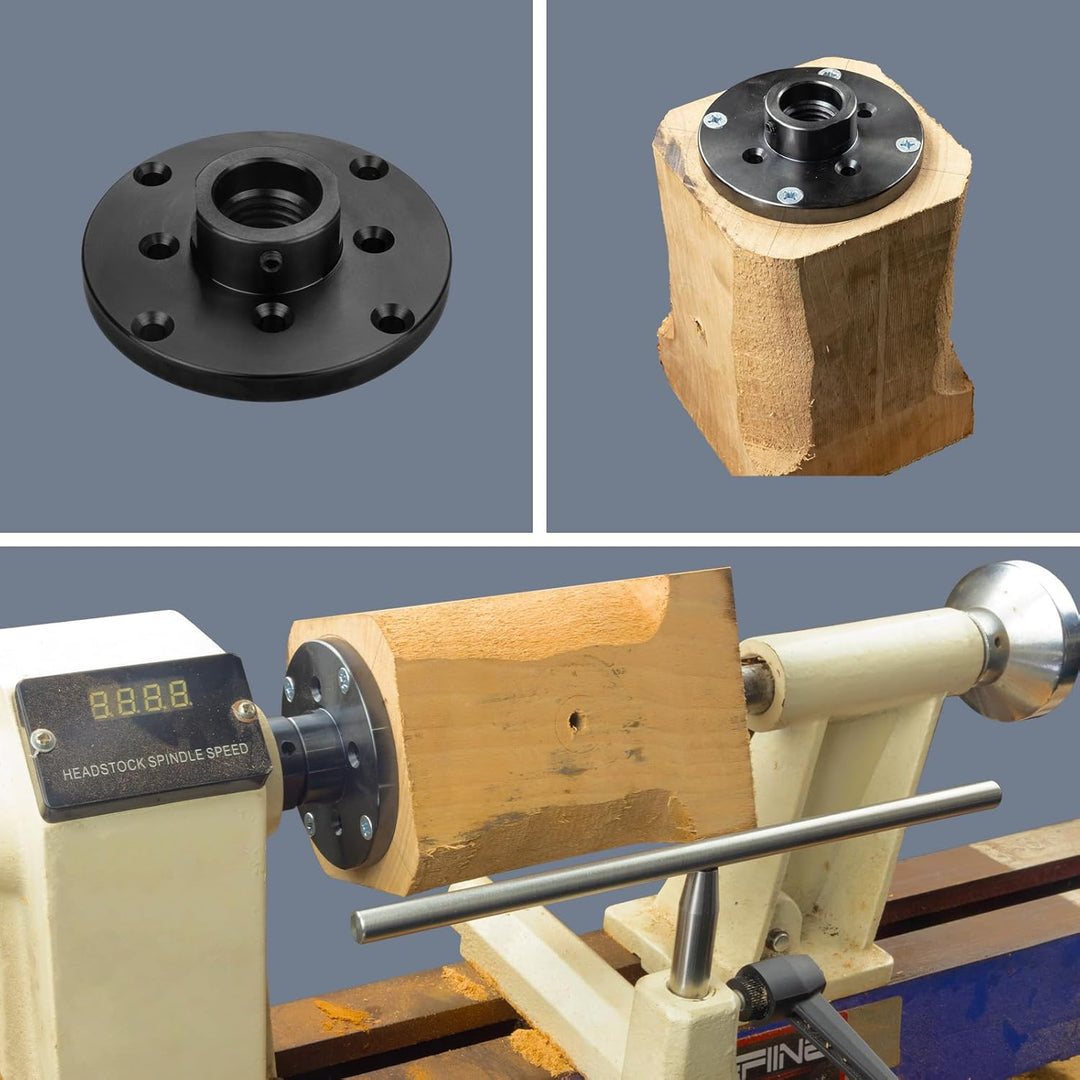 DEEFIINE Holzdrehstärte 4 Zoll 100mm Flansch Frontplatte Holz Drehmaschine Chuck M33 X 3,5 Faden Ges