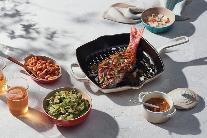 Le Creuset Signature Gusseisen-Grillpfanne, Quadratisch, 26 cm, Für alle Herdarten inkl. Induktion g