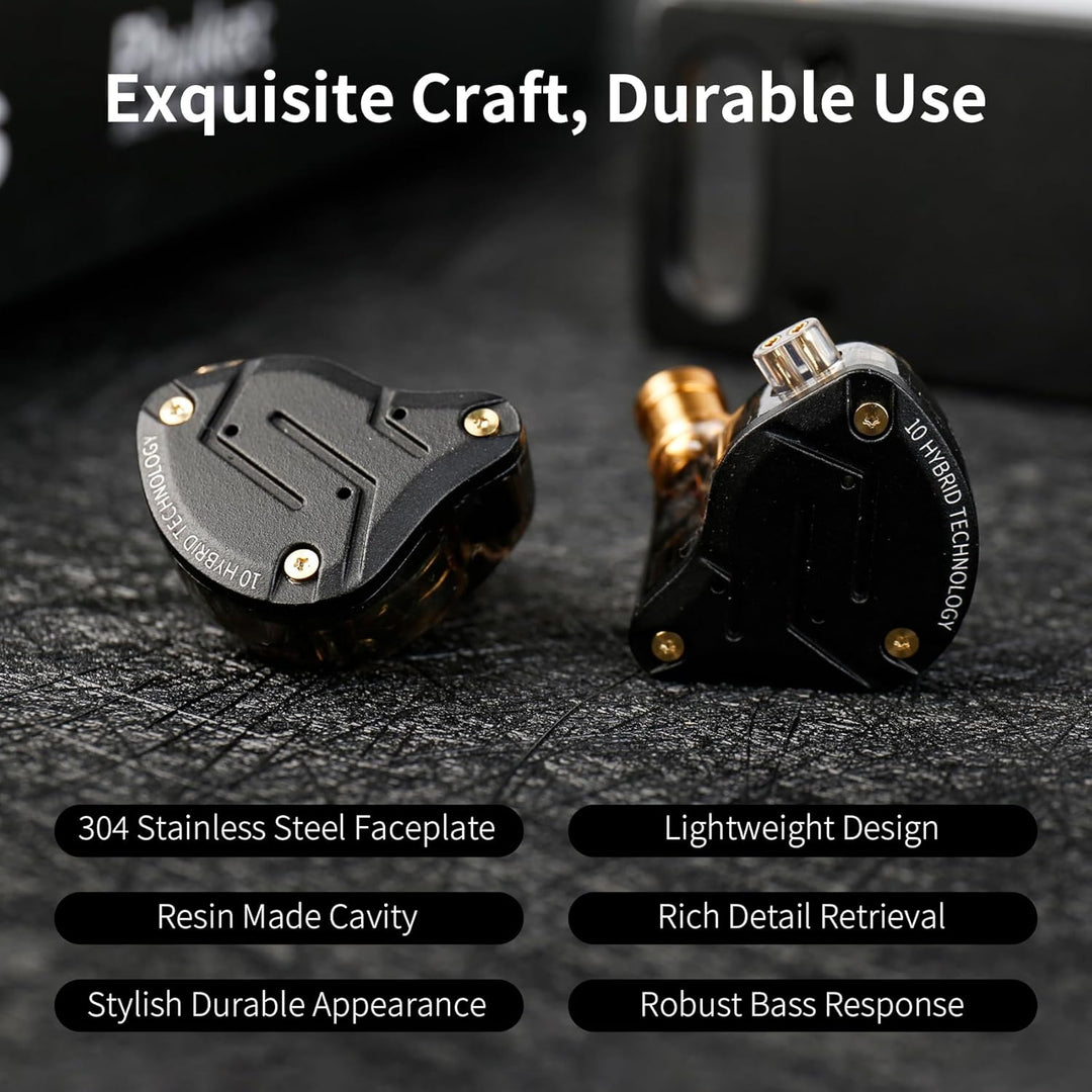 KZ ZS10 Pro Earbuds Headphone, KZ in Ear Monitor IEM HiFi Earphone with 5 Driver 4BA 1DD with Detach