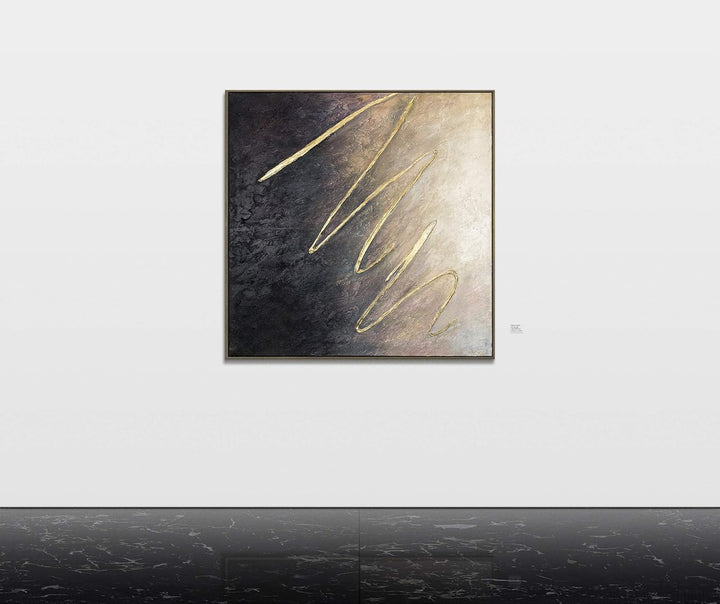 YS-Art Abstrakt Acryl Gemälde auf Leinwand mit Rahmen zwischen den Sternen handgemalt Wandbilder Woh