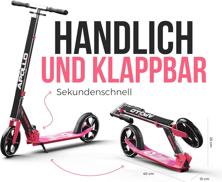 Apollo XXL Wheel Scooter - Phantom Pro Cityroller | Klappbarer City Roller für Kinder | Höhenverstel