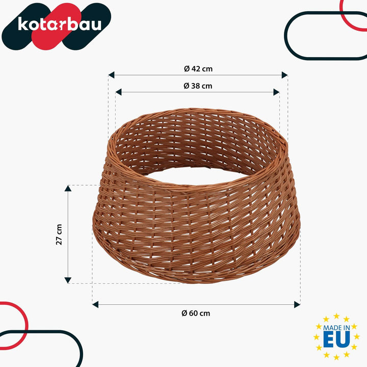 KOTARBAU® Weihnachtsbaum Rock aus Weide Ø 60 cm, Naturfarbe Christbaumständer aus Rattan Natur, Weih