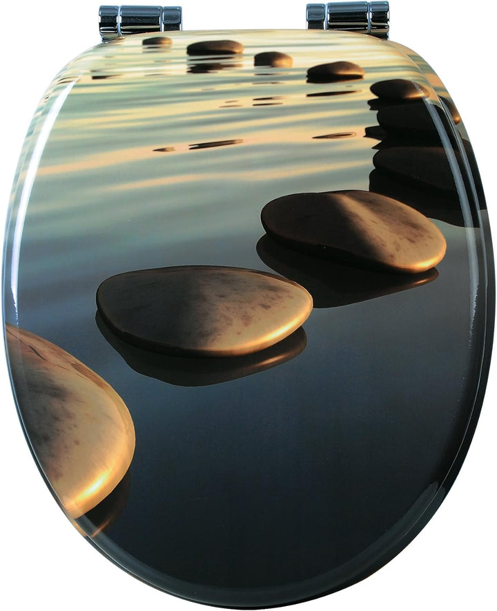 WOLTU #2 Premium WC-Sitz Toilettensitz mit Absenkautomatik, MDF Holzkern, Softclose Scharnier, Antib