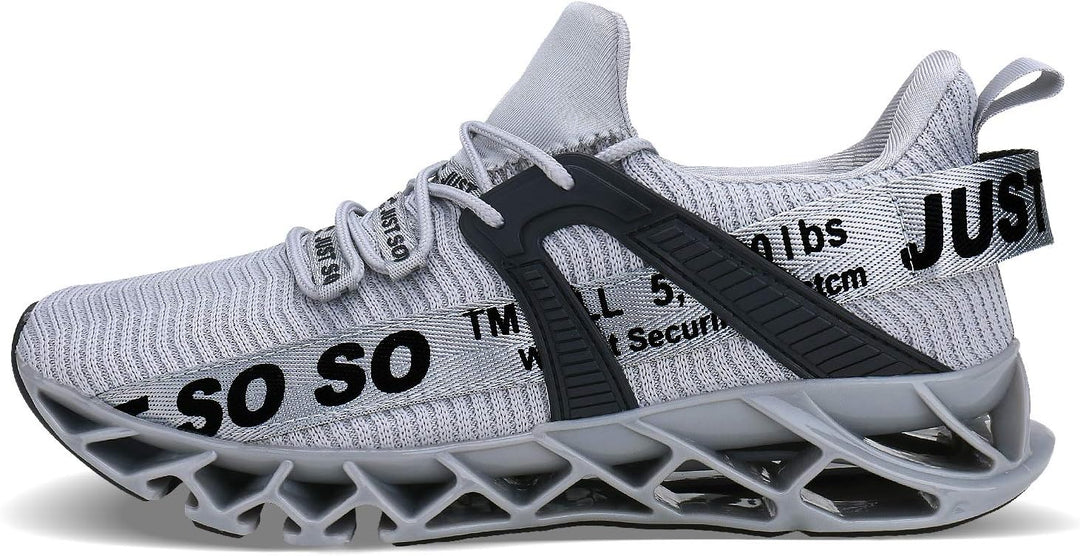 Wonesion Herren Fitness Laufschuhe Atmungsaktiv rutschfeste Mode Sneaker Sportschuhe 42 EU 3 Grau, 4