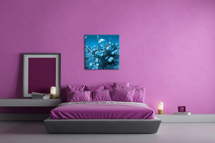 deyoli Kornblumen im Frühling Format: 70x70 Effekt: Monocrome Blau als Leinwandbild, Motiv fertig ge