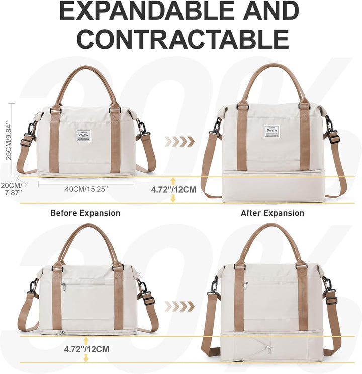 WEPLAN Reisetasche Damen Handgepäck Tasche Ryanair 40x20x25 für Flugzeug Tasche Weekender Damen Trav
