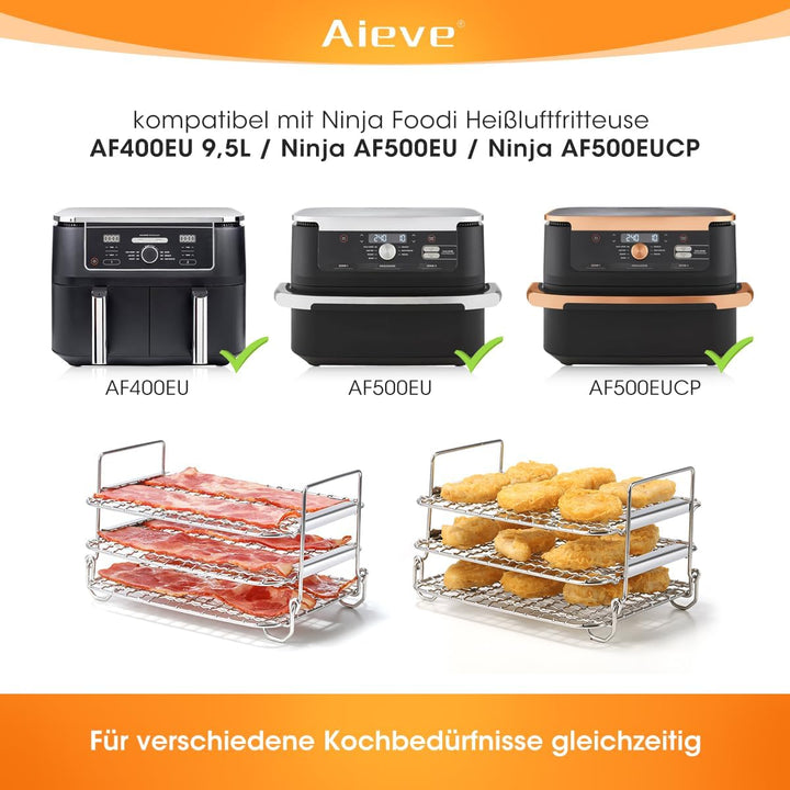 AIEVE Heissluftfritteuse Grillrost kompatibel mit Ninja Foodi Heissluftfritteuse AF400EU 9,5L Multif