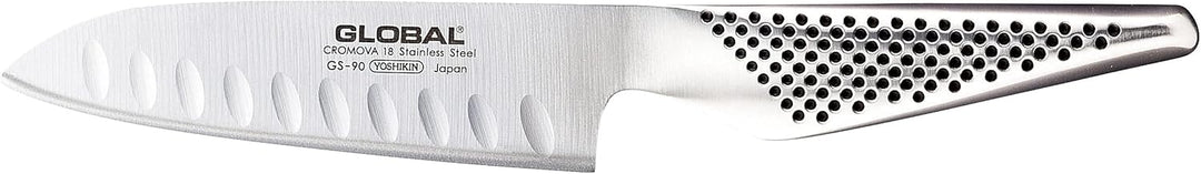 Global GS-90 Santokumesser mit Kullenschliff, 13cm (Nachfolgermodell von GS-37) Silber, Silber