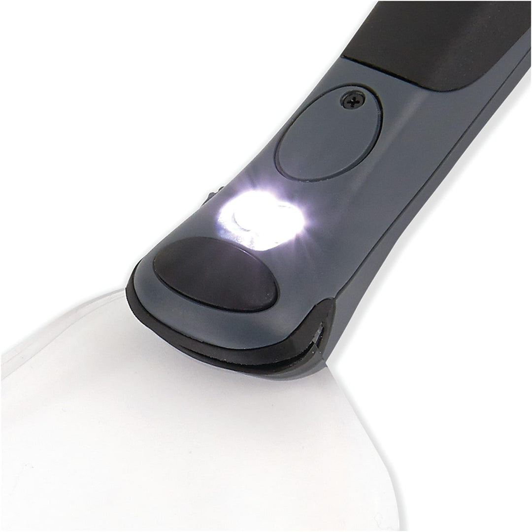 Carson Lighted RimFree 2x Handlupe mit LED, ergonomischem Griff und Linse im Rechteckformat (RM-77)
