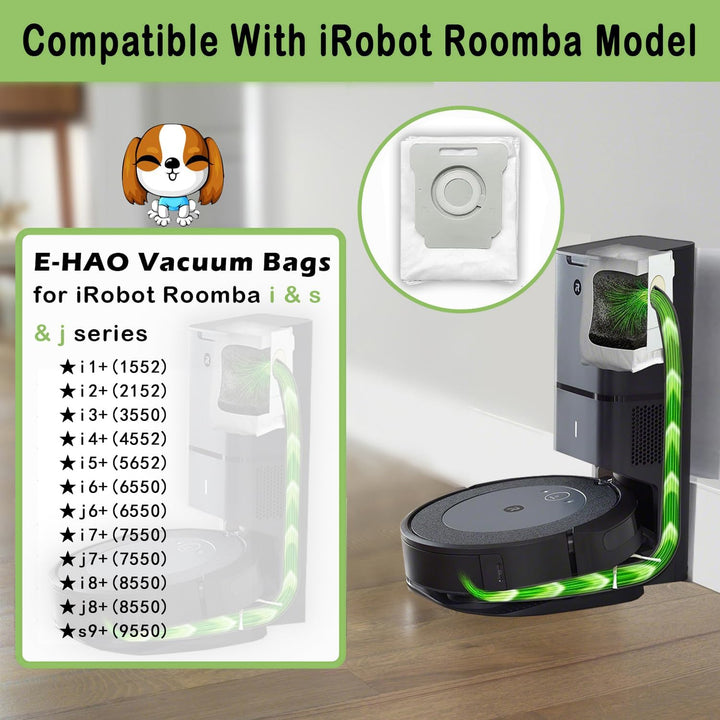 E-HAO 10 Pack Staubsaugerbeutel kompatibel mit iRobot Roomba i, s, j Serien und Roomba Combo i, j Se