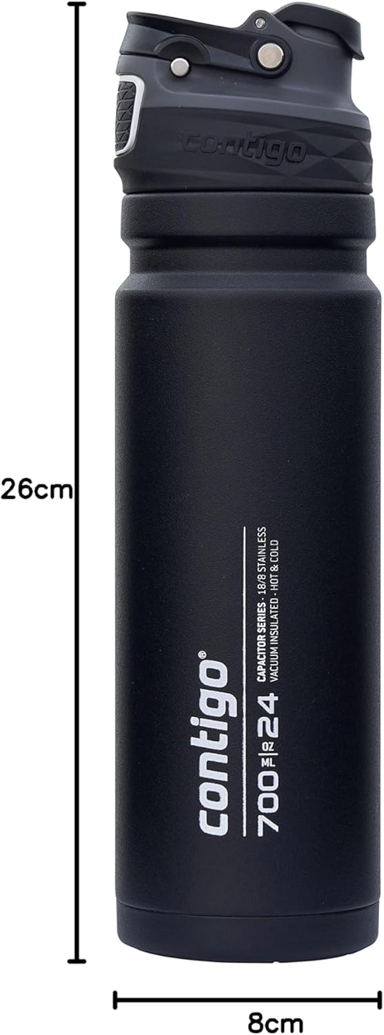 Contigo Free Flow Edelstahl-Trinkflasche, 100% auslaufsicher, grosse BPA-freie isolierte Thermo-Wass