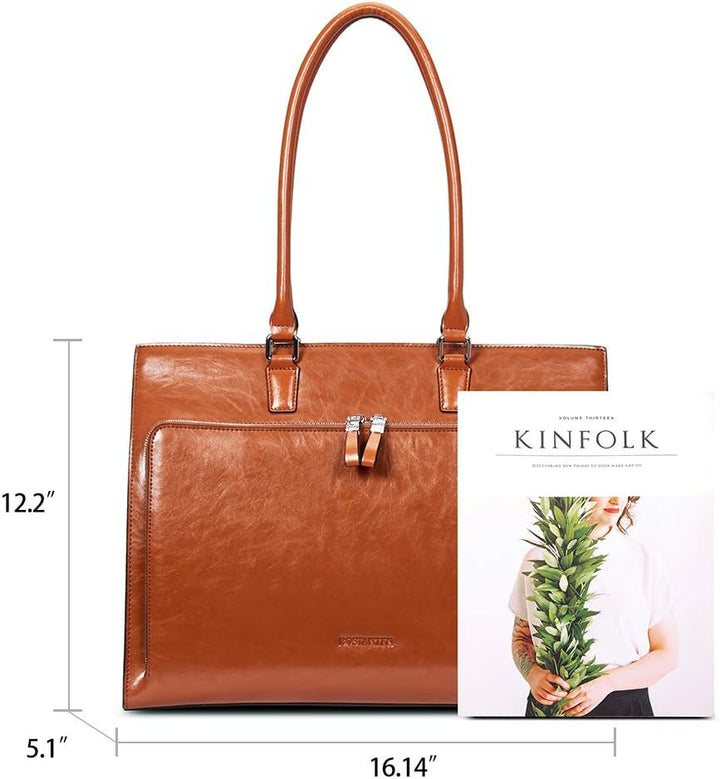 BOSTANTEN Leder Aktentaschen Damen 15.6 Zoll Laptoptaschen Frauen Businesstasche Schultertasche mit
