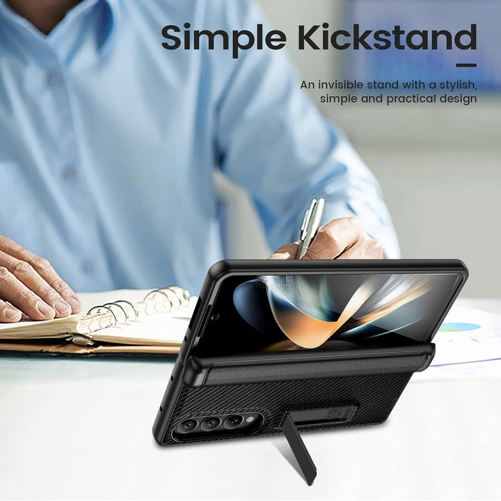 HWeggo Handyhülle für Samsung Galaxy Z Fold 4 Hülle mit Ständer,Galaxy Z Fold 4 Schutzhülle mit Disp