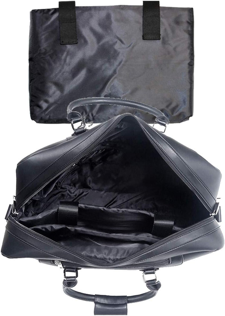 Bowatex Luxus Damen Laptop Aktentasche Schulter Gurt 2 Rollen Trolley Schwarz