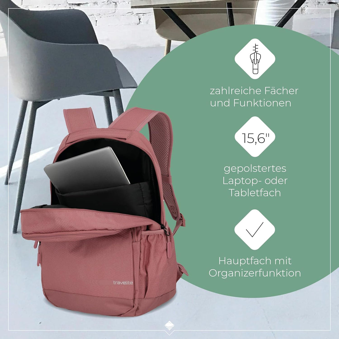 travelite Handgepäck Rucksack Grösse L erfüllt IATA Bordgepäck Mass, Gepäck Serie Kick Off: Praktisc