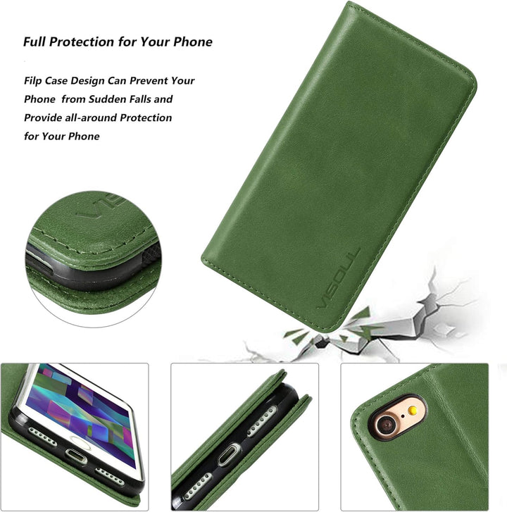 VISOUL iPhone SE 2022/2020 Hülle, iPhone 8/7 Handyhülle,Stossfeste Schutzhülle [Erstklassiges Rindsl