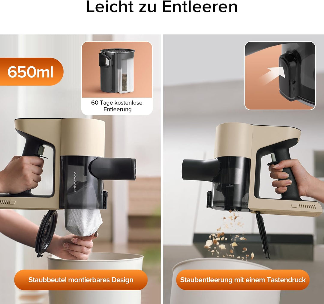 roborock H5 Akku Staubsauger - 158AW Saugleistung, 120.000 RPM, Leichtes Design (1,55 kg), 60 Min Ak