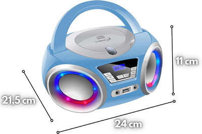 CD-Player mit LED-Beleuchtung | Kopfhöreranschluss | Tragbares Stereo Radio | Kinder Radio | Stereoa