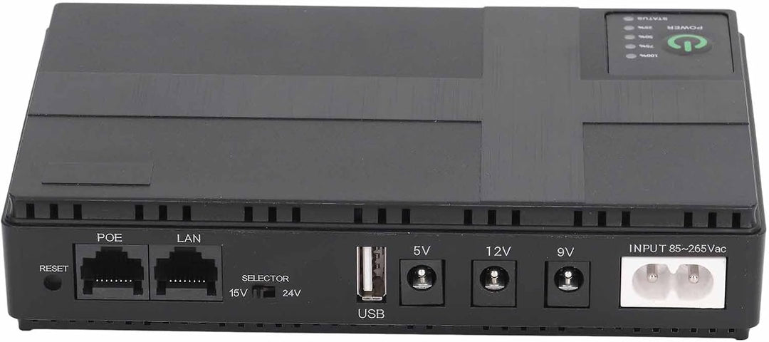 Mini-USV-Batterie-Backup 10400 MAh 18 Wh, Ausgang USB 5 V (2 A), 9 V (2 A), 12 V (2 A), POE 15 V (1
