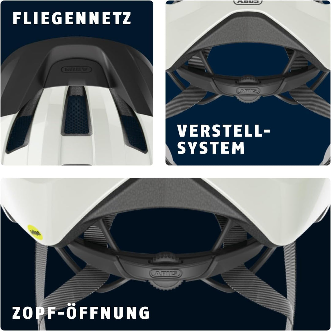 ABUS Rennradhelm Macator MIPS - Fahrradhelm für Einsteiger mit Schirm - geeignet für Zopfträger/-inn