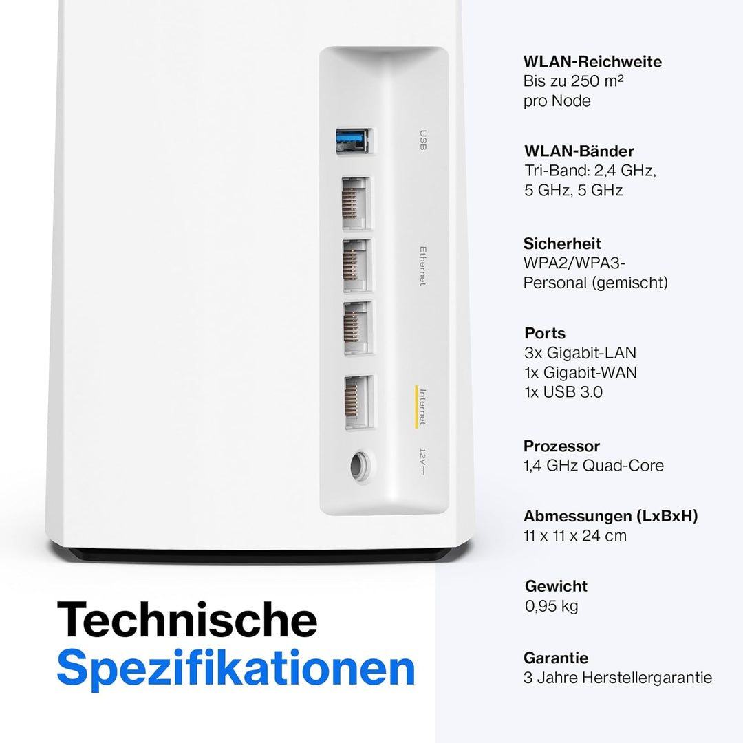 Linksys Velop MX4200 Tri-Band Mesh-WiFi 6-System (AX4200) WLAN-Router, Repeater, Extender mit bis zu