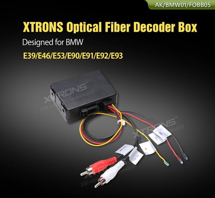 XTRONS Glasfaser-Decoderbox Optical Fiber Decoder Box für BMW E39 / E46 / E53 / E90 / E91 / E92 / E9