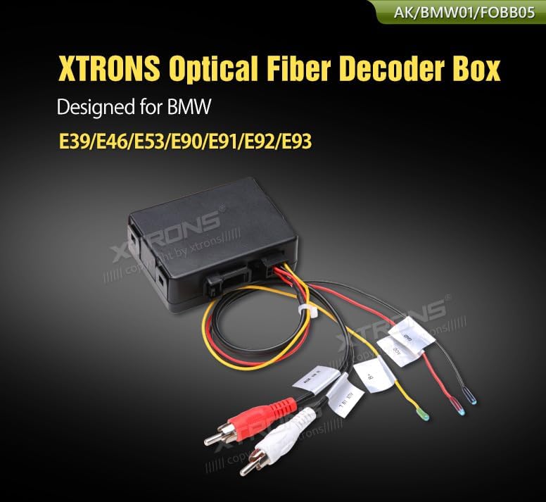 XTRONS Glasfaser-Decoderbox Optical Fiber Decoder Box für BMW E39 / E46 / E53 / E90 / E91 / E92 / E9
