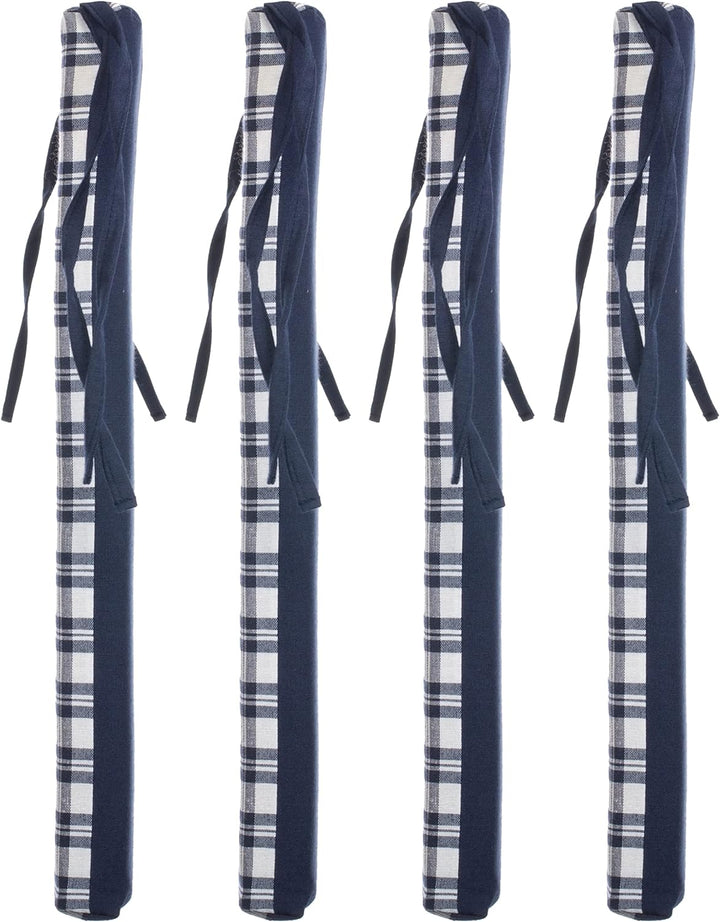 brandsseller 4er Vorteilspaket Sitzkissen Kariert Stuhlkissen Sitzauflage Stuhlauflage mit 4 Kordelb