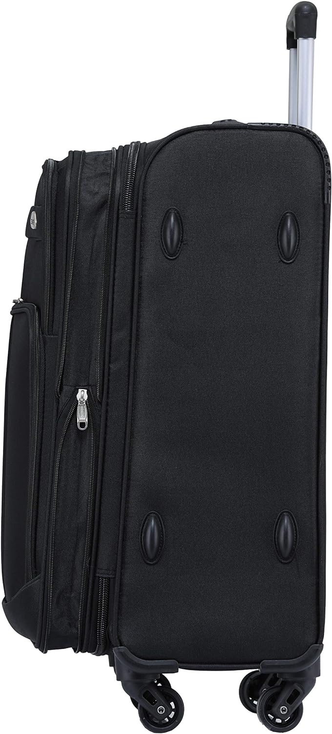 BEIBYE Kofferset Trolley Gepäckset Stoff Dehnungsfuge Koffer Reisekoffer (Schwarz)