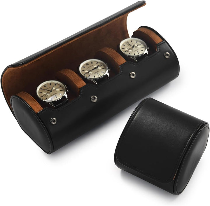 Oirlv Luxus Pu Leder 3 Schlitze Uhrenrolle Reiseetui Aufbewahrungsetui Für Geschenkbox Weihnachten J