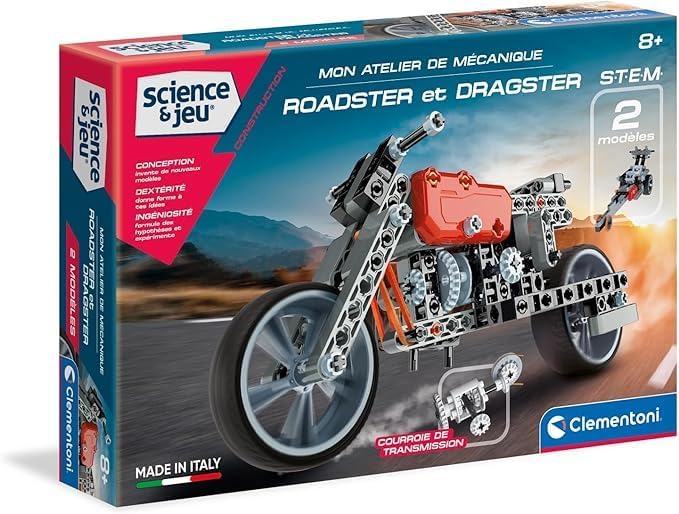Clementoni – 52216-atelier Mechanische – Roadster & Dragster-jeu Wissenschaftliche