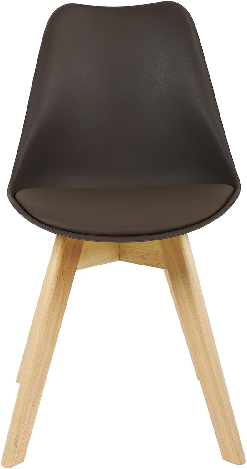WOLTU BH29br-2 2 x Esszimmerstühle 2er Set Esszimmerstuhl Design Stuhl Küchenstuhl Holz, Braun 2er S