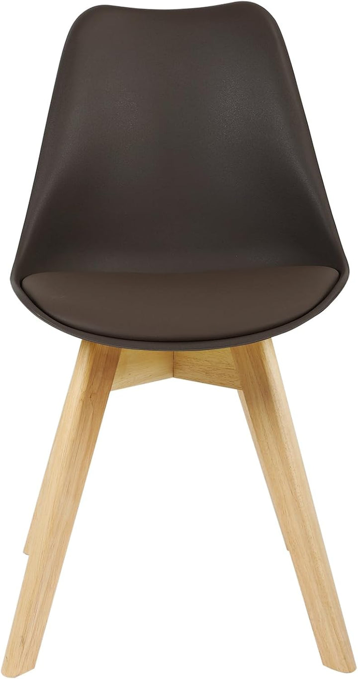 WOLTU BH29br-2 2 x Esszimmerstühle 2er Set Esszimmerstuhl Design Stuhl Küchenstuhl Holz, Braun 2er S