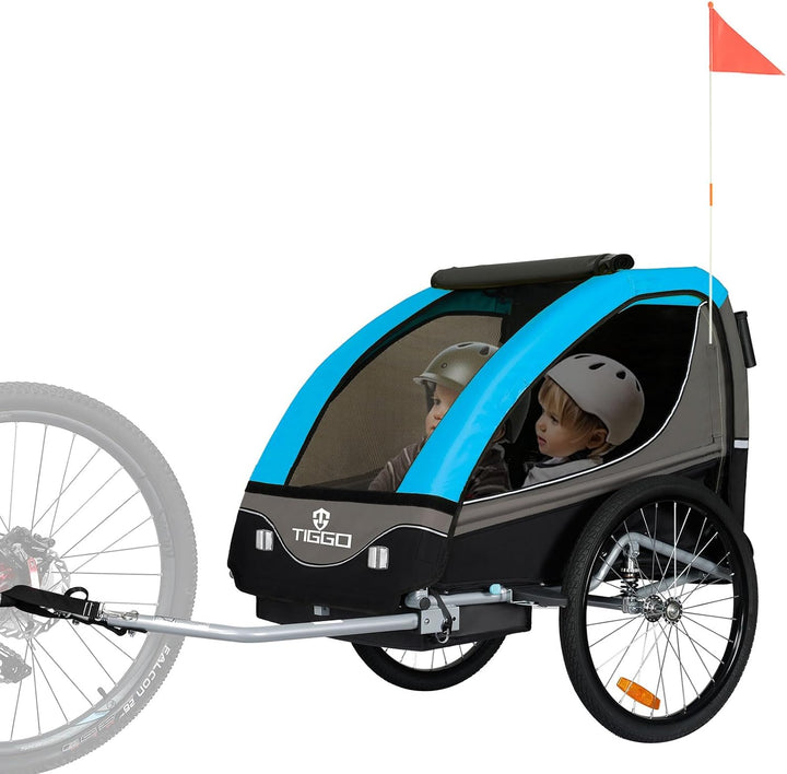 Tiggo S2 Kinderanhänger mit Federung Jogger 2 in 1 Kinder Buggy fahrradanhänger Anhänger 360° Drehba