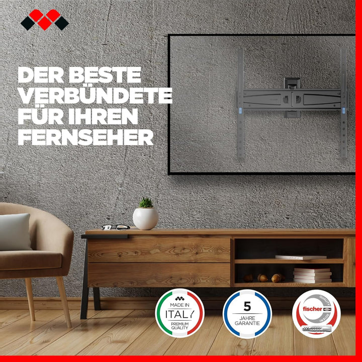Meliconi SPACE SYSTEM TURN 400, Neigbare Wandhalterung für Flachbildfernseher von 40" bis 65", VESA