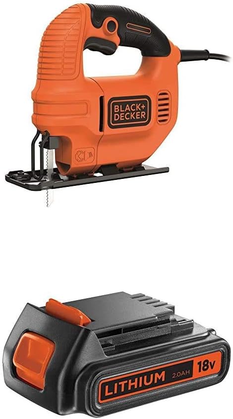 Black+Decker Elektro Kompakt Stichsäge 400W KS501 – Säge für Holz, Metall & Kunststoff mit 0/45° Geh