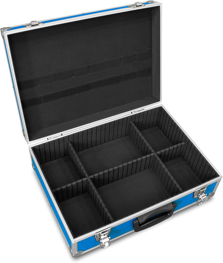 GORANDO® Transport-Koffer in blau mit Aluminiumrahmen für Werkzeuge, Kamera, Messgeräte | Schaumstof