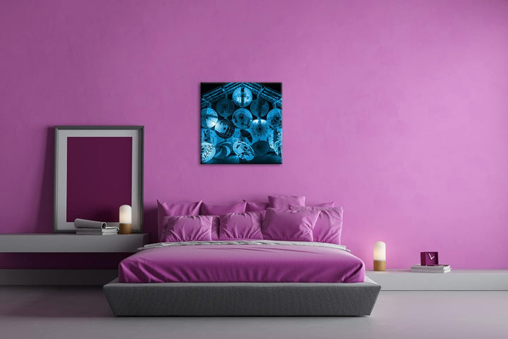 deyoli viele Bunte japanische Regenschirme Format: 70x70 Effekt: Monocrome Blau als Leinwandbild, Mo