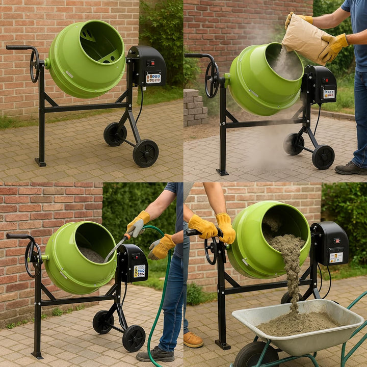 TrutzHolm® Betonmischer mit 70l Trommel leistungsstarker Elektromotor mit 275 Watt stabile Stahlkons