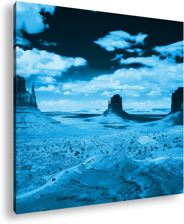 deyoli Monument Valley in Arizona Format: 60x60 Effekt: Monocrome Blau als Leinwandbild, Motiv ferti